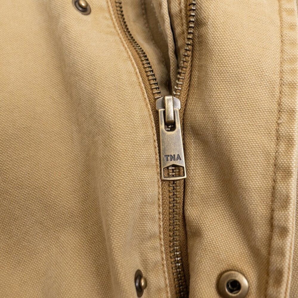 Aritzia TNA Jasper Field Jacket Relaxed Cotton Canvas Vintage Topaz Tan *Altered - Picture 9 of 16